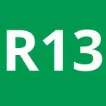 Icône verte R13.