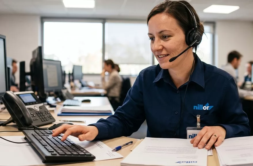 Employée de centre d’appels au bureau