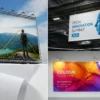 Montage de bannières publicitaires grand format variées